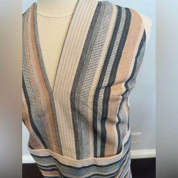 ROSETTA GETTY Striped White, Grey, Orange, Apron Halter Women's Top Size 10 - Picture 6 of 12